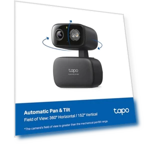 Проводная камера безопасности с панорамированием и наклоном — Купольные камеры, Tapo