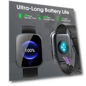 Умные часы с сенсорным экраном HD, фитнес-трекер, Bluetooth-звонки, водонепроницаемые, 120+ спортивных режимов,... — Умные часы, Puqo