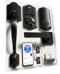 Умный дверной замок с Wi-Fi, отпечатком пальца и ручкой — Задвижки, Veise