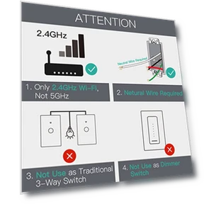 Сенсорный выключатель света с Wi-Fi, стеклянная панель — Диммеры, MoesGo