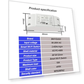 Беспроводной умный выключатель, совместимый с Alexa, Google Home и SmartThings, без хаба, 2 шт. — Диммеры, Bkiyougo