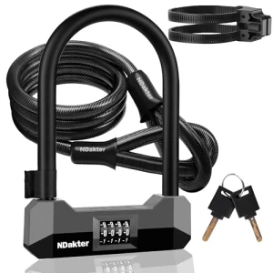 Велозамок с тросом и кронштейном, NDakter