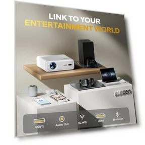 Смарт-проектор с Wi-Fi и Bluetooth, лицензированный Netflix, автофокус и коррекция трапеции — Проекторы, Aurzen