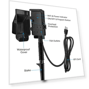 Умная уличная розетка с 6 разъемами и таймером — Сетевые фильтры и удлинители, DEWENWILS