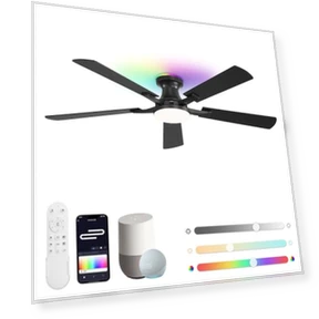 Умный потолочный вентилятор со светодиодной подсветкой — Потолочные вентиляторы, ZMISHIBO