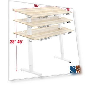 Электрический регулируемый по высоте стол с ящиком и памятью настроек — Офисная, SHW