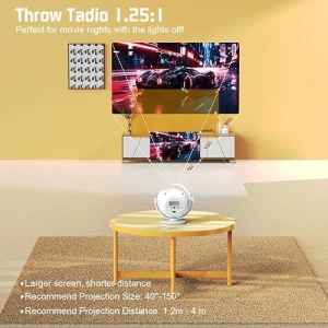 Портативный проектор с поддержкой 4K, 5G Wi-Fi, Bluetooth и 360° вращением — Проекторы, XBJ