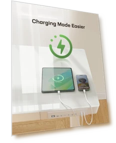 Стеклянный стол для работы сидя и стоя с ящиком — Подставки, Marsail