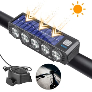 Солнечная перезаряжаемая велосипедная фара с сигналом, BIKIGHT