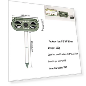 Ультразвуковой отпугиватель мышей и животных с инфракрасным датчиком и светодиодной стробоскопической сигнализацией — Репелленты, ToolCraft