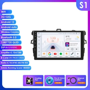 Автомагнитола с Android Auto и CarPlay для Toyota Corolla 2007-2011 — Автомагнитолы, Hizpo