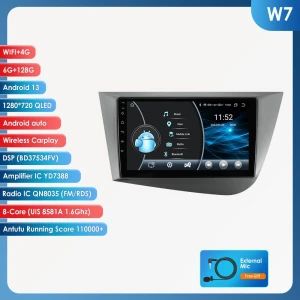 Автомобильное радио с CarPlay 4G и Android для Seat Leon 2 MK2 2005-2012 — Автомагнитолы, OSSURET