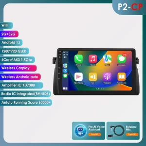 Автомагнитола Android 13 2Din для BMW E46 3 серии — Автомагнитолы, Hizpo