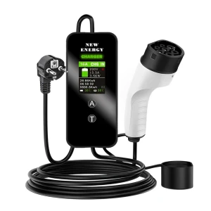 Портативное зарядное устройство для электромобилей с поддержкой Type-2, LCD-дисплеем и сумкой — Зарядные станции для электромобилей, Elenxs