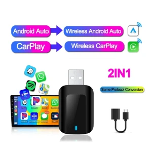 Умный мини-бокс Беспроводной адаптер CarPlay Android Auto USB-донгл Подключи и работай Универсальный — Автомагнитолы, The Cozy Nook