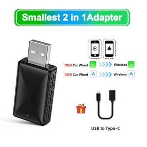 Беспроводной адаптер Android Auto и Carplay с Android 13 для автомобиля — Автомагнитолы, The Cozy Nook