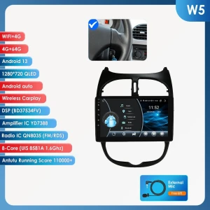 Автомагнитола с CarPlay и Android Auto для Peugeot 206, 206CC, 206SW 2000-2008 — Автомагнитолы, Hizpo