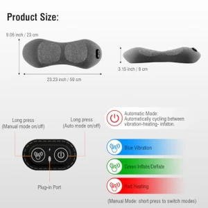 Электрическая поясничная подушка 3-в-1 с подогревом и массажем — Массажные кресла, USUIE