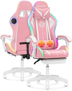 Игровое кресло с Bluetooth-динамиками, RGB-подсветкой, массажем и выдвижной подставкой для ног — Умные кресла, VANSPACE