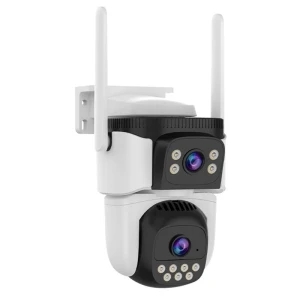 Wi-Fi камера безопасности с двумя объективами, панорамным обзором 360°, цветным ночным видением и обнаружением людей — Камеры видеонаблюдения