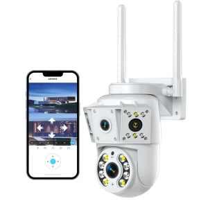 Wi-Fi IP камера с двумя объективами, 1080P, цветная ночная съемка, водонепроницаемая — Камеры видеонаблюдения