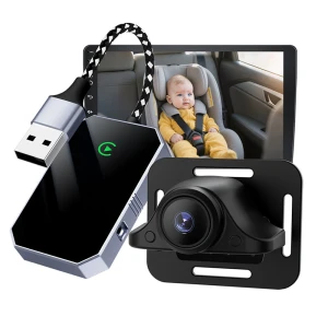 автомобильная камера для наблюдения за детьми 1080P с адаптером CarPlay/Android Auto — Видеорегистраторы