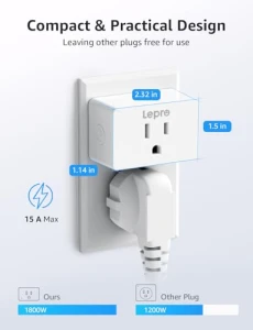 Умная розетка Mini 15A, Wi-Fi, 2 шт. — Умные розетки, Lepro