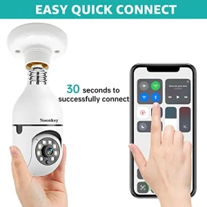 Лампочка-камера безопасности 2K/3MP, 5G и 2.4GHz WiFi, 2 шт. — Камеры видеонаблюдения, Noonkey