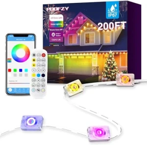 Умные уличные светодиодные гирлянды RGB+IC, 200 футов — Светодиодные ленты, POOFZY