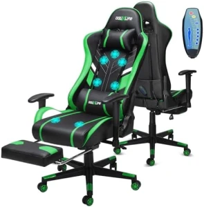 Игровое кресло с массажем 7 точек и подставкой для ног — Умные кресла, Douxlife