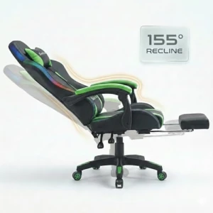 Игровое кресло с RGB-подсветкой, подставкой для ног, поясничной поддержкой и подголовником — Умные кресла, Yardlift