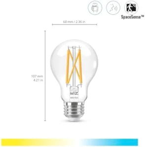 Умная светодиодная лампа WiZ Clear 60W A19 с регулируемой белой температурой — Умные лампы, WiZ Connected