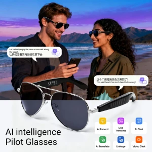 Смарт-очки с переводом и Bluetooth, открытый звук, звонки, солнцезащита — Умные очки