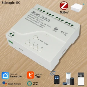 Умный выключатель Zigbee 3.0, 1/2/4 канала, реле 10 А, 12-24 В AC/DC — Умные выключатели, Tuya