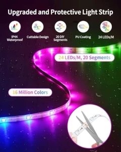 Умная RGB+IC светодиодная лента с Bluetooth, 44 режима, 2 м — Светодиодные ленты, SUNLINKCO
