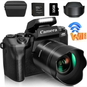Цифровая камера 4K с WiFi и сенсорным экраном, Saneen