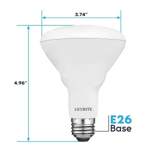 6-Pack LED Лампы BR30, Эквивалент 65W, 3500K Естественный Белый, Диммируемые, LUXRITE