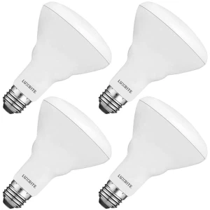 4-Pack LED Лампы BR30, Эквивалент 65W, Естественный Белый Свет 3500K, Диммируемые, LUXRITE