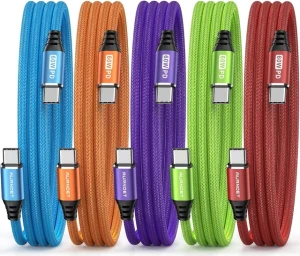 Кабель USB C to USB C, 5-паковка, Aurnoet