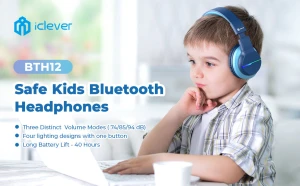 Детские Bluetooth наушники с LED подсветкой, iClever