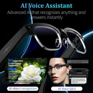 Умные очки с камерой 8 МП, 4K видео, Bluetooth-аудио, ИИ-ассистентом, переводом в реальном времени и распознаванием... — Умные очки, KWENRUN
