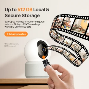 Камера для помещений с 4K UHD, 360° панорамированием и наклоном, обнаружением людей, домашних животных и плача ребёнка,... — Камеры видеонаблюдения, Anona