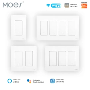 Умный выключатель света WiFi, 3-клавишный — Умные выключатели, MoesGo
