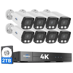 8-канальная 4K-система видеонаблюдения PoE с 8 камерами — Камеры видеонаблюдения, Hiseeu
