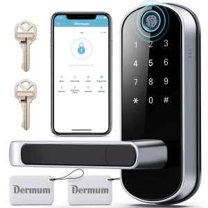 Цифровой замок с отпечатком пальца, клавиатурой и ручкой — Умные замки, Dermum