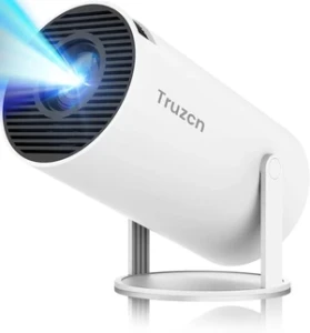 Мини-проектор с WiFi 6 и Bluetooth 5.2, встроенными приложениями, поддержкой 4K 1080P FHD, поворотом на 180°, авто... — Проекторы, Truzcn