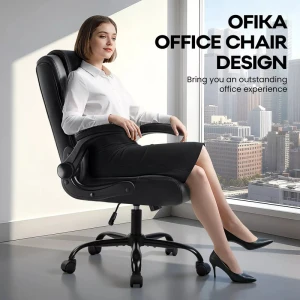 Офисное кожаное кресло с поясничной поддержкой — Умные кресла, OFIKA