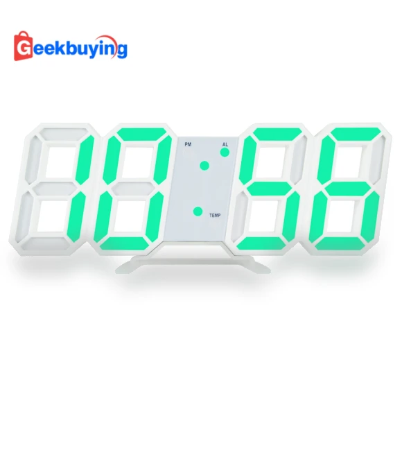3D Wall Hanging Digital LED Clock with Smart Luminous Memory Function — Clocks, Other