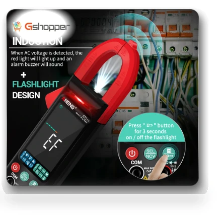Digital Clamp-On Current Multimeter 6000 Counts True RMS Large Color Display — Electrical Testers, ANENG