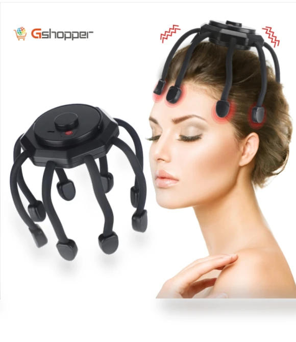 Electric Scalp Massager Multi Claw Vibration Decompression Stimulating Hair Scratcher — Head Relaxation Tools